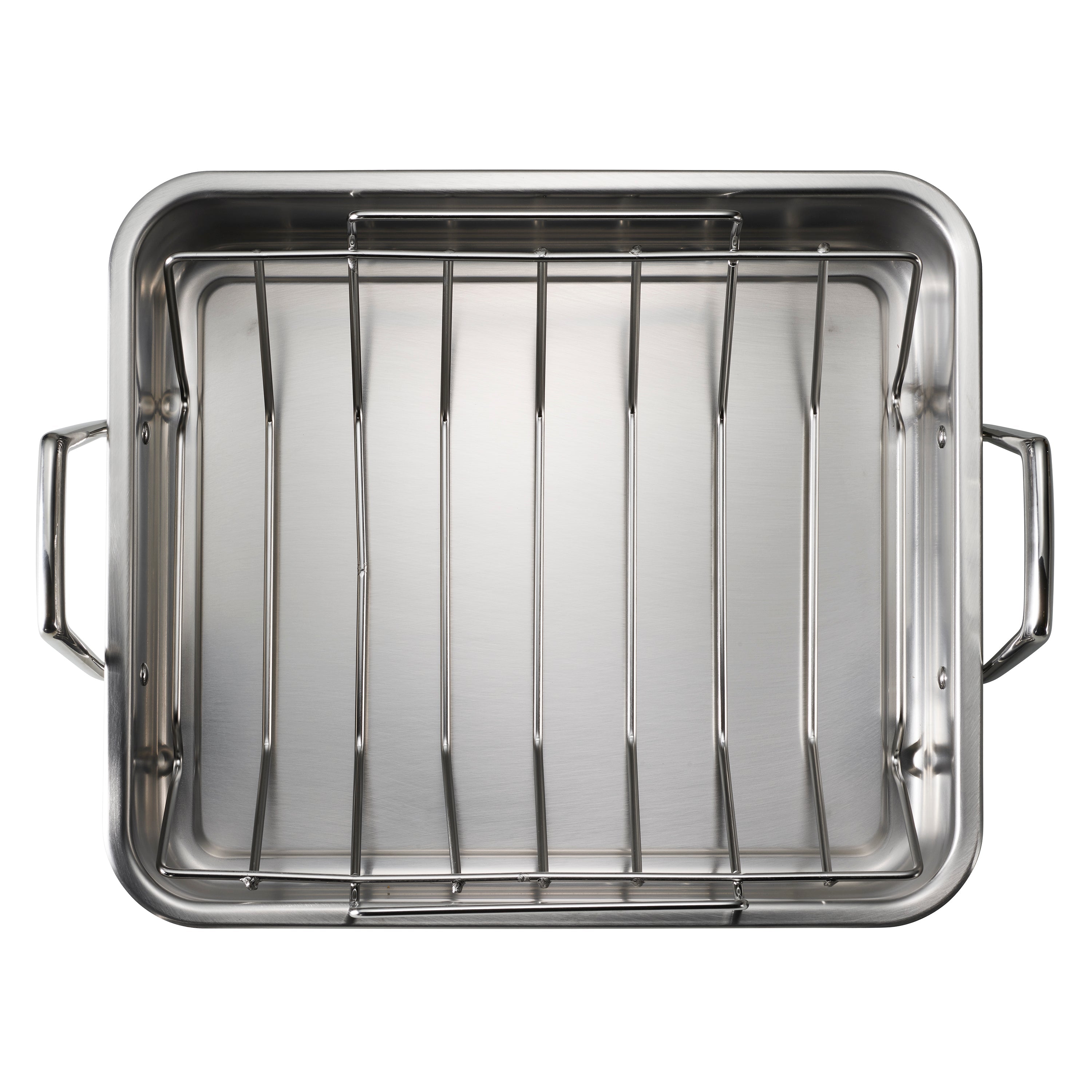 Tramontina Prima Stainless Steel Deep Roasting Pan w/ Basting Grill & V-Rack, 16.5''
