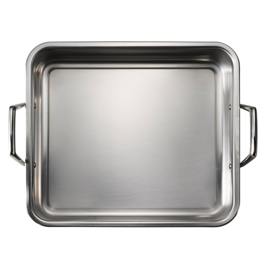 Tramontina Prima Stainless Steel Deep Roasting Pan w/ Basting Grill & V-Rack, 16.5''