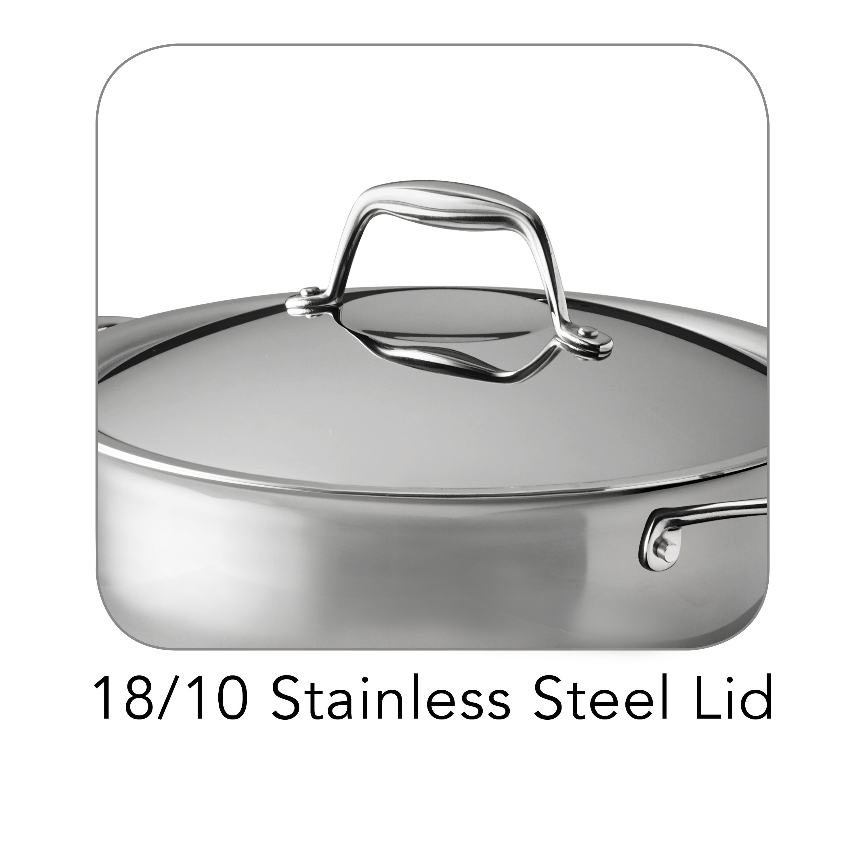 Tramontina Signature 4 Qt Tri-Ply Clad Stainless Steel Covered Universal Pan